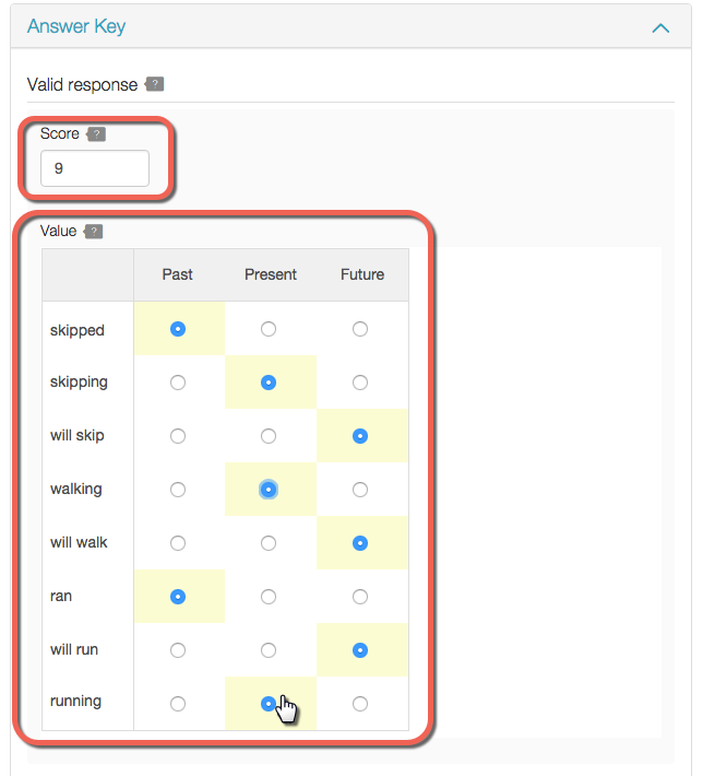 Create a Choice Matrix Item Bank Question MasteryConnect Support Center