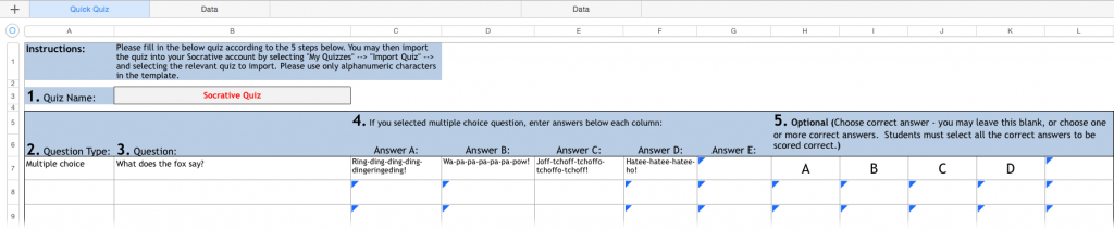 question and answer template word